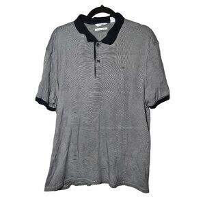 Calvin Klein Mens The Liquid Touch Striped Short Sleeve‎ Polo Shirt Size XLarge